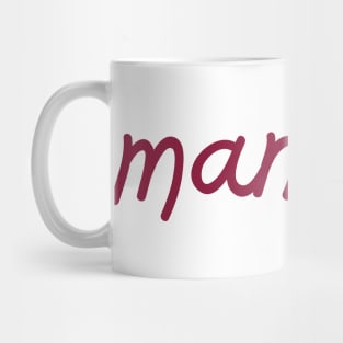 mango - maroon red - with sketch Mug